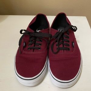Authentic Vans Original Burgundy Shoes
